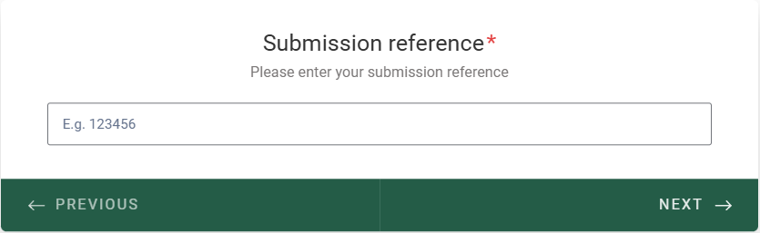 Stap 2: Aanmeldingsreferentie invoeren